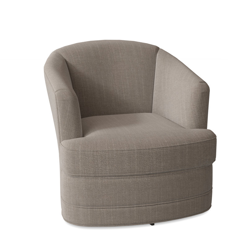 Greyson Upholstered Swivel Barrel Chair, Stone Crypton Performance; 0884-83
