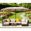 Très grand parasol d'extérieur pour terrasse, rectangulaire, avec frange et manivelle-1575180324