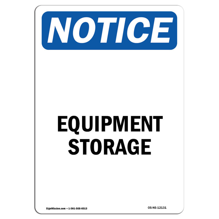 SignMission Equipment Storage Sign | Wayfair