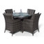 Karcher 4 - Person Wicker Patio Dining Set with Square Table , Cushions Included