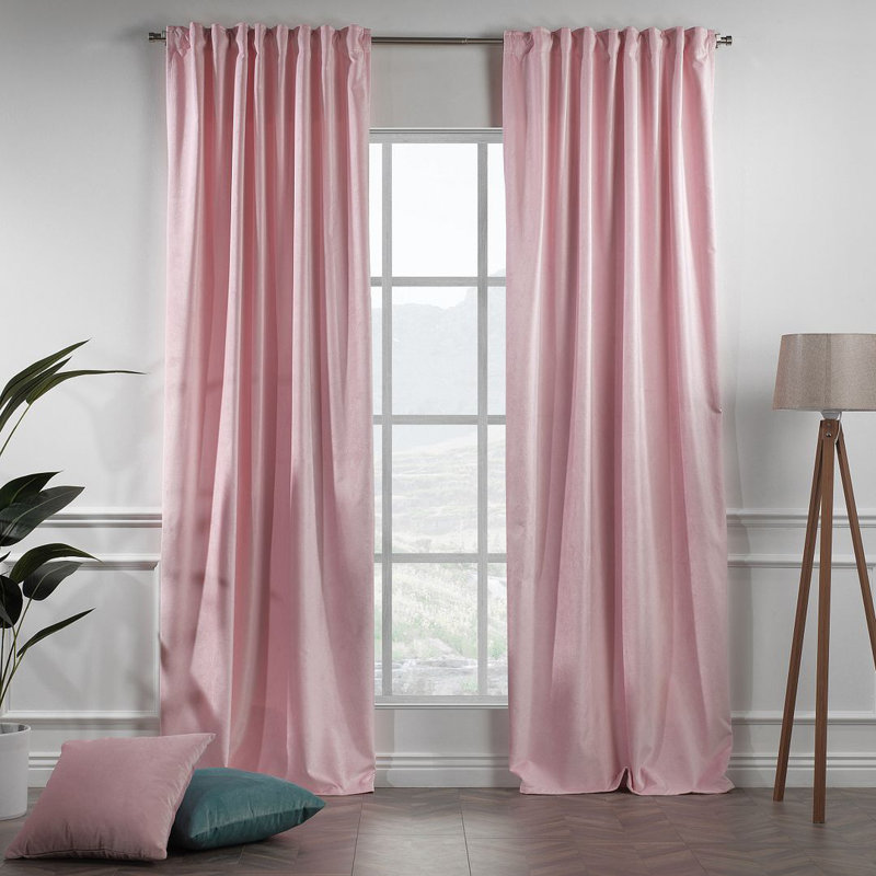 Panneau simple décoratif extra large en velours mat sur mesure, L 100 po x L 228 po, 75 rose