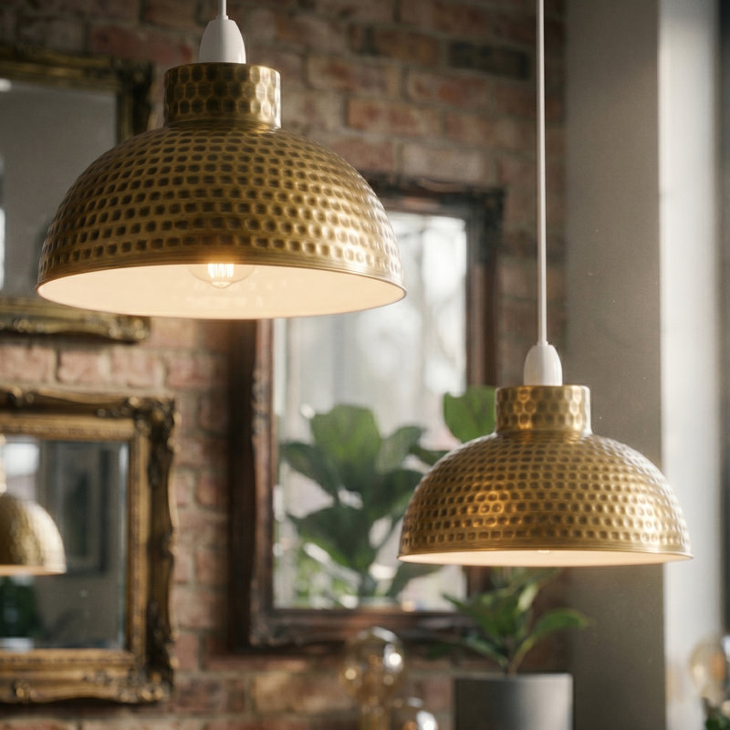 Anglin 16.5cm H Metal Dome Lamp Shade ( Screw On ), Yellow Brass