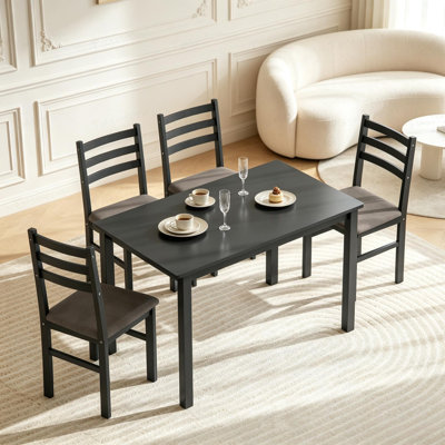 Modern Dining Ensemble Set,5-Piece Dining Set with Rectangular Table and 4 Armless Chairs,Stylish and Space-Efficient Dining Set(Only 1Pcs Table,4Pcs