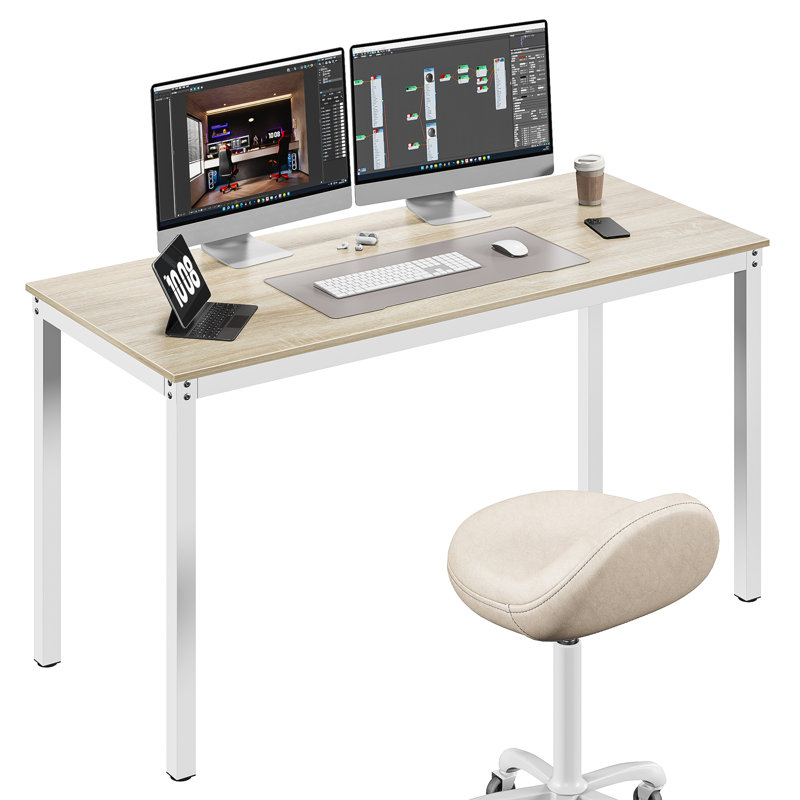 Table de salle à manger Driggers 23,62 po, Blanc, Hêtre, H 29,52 po x L 55,12 po x l 23,62 po