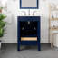 Meuble-lavabo bleu l 24 po x P 22 po avec plateau en marbre de Carrare Minnich
