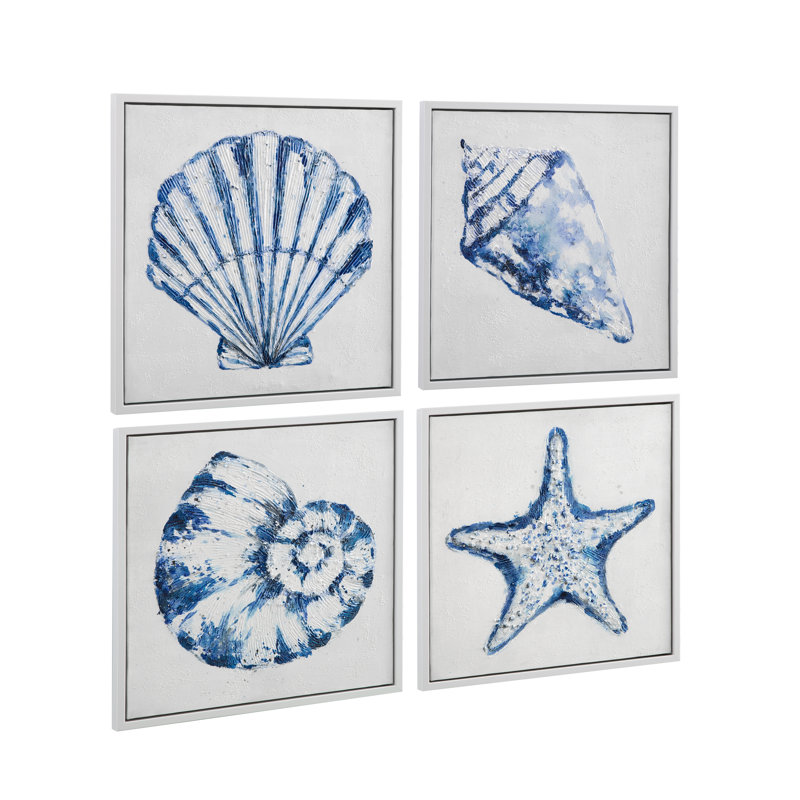 Shells Framed Canvas s/4