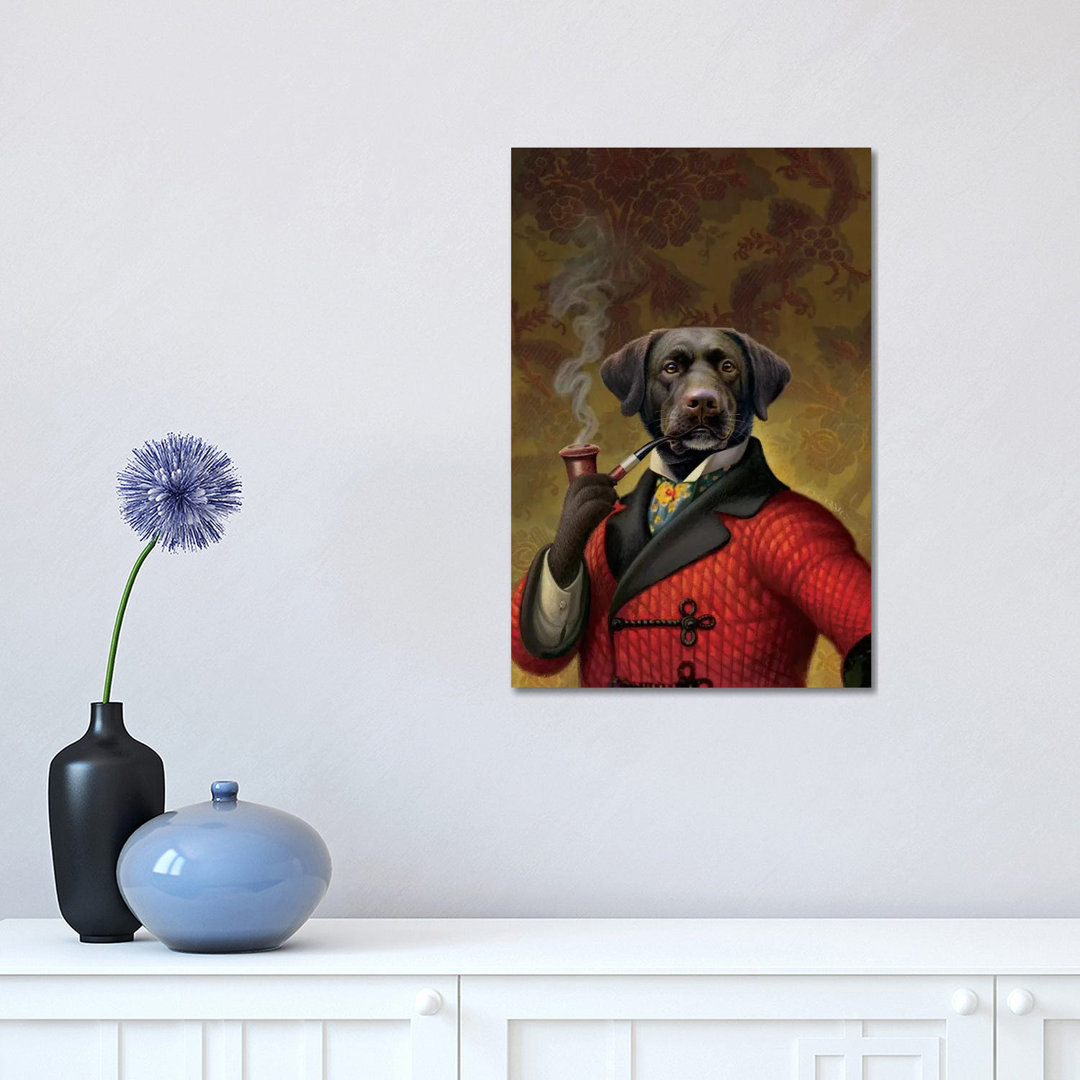 The Red Beret (Dog) by Dan Craig - Graphic Art Print on Canvas