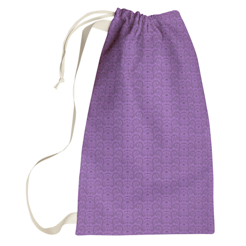 Leffel Fabric Laundry Bag with Handles, Small ( 64" H x 20" W x 1.5" D), Purple