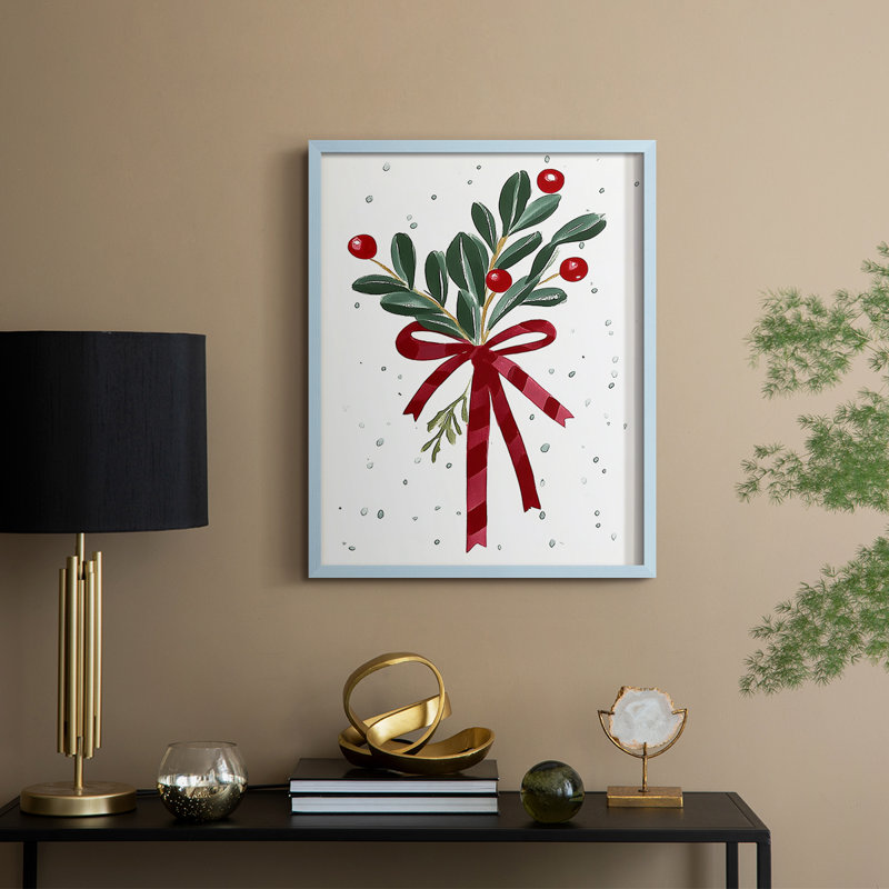 «Christmas Holiday Art DCCCLXI», reproduction d'art encadrée - bois massif, H 11 po x l 9 po, Bleu