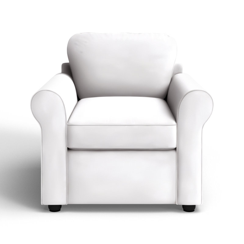 Warrington Upholstered Armchair, Canvas White Sunbrella® Canvas