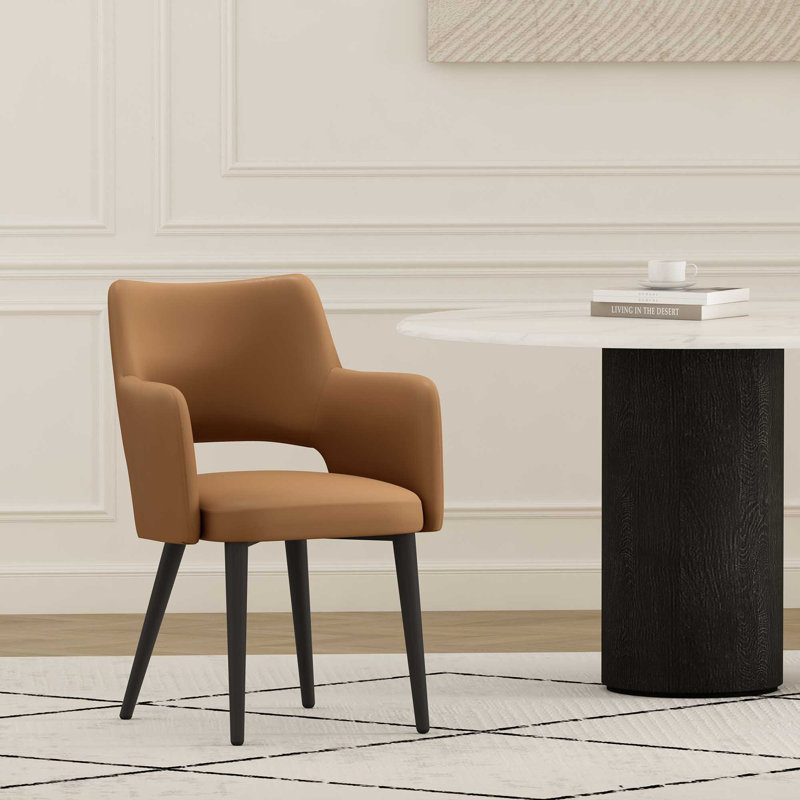 Chaise rembourrée en cuir Tremont, Selle de cuir