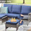 Canapé d'extérieur, 76,7 po de largeur, housses de coussin bleues, sièges confortables, résistance aux intempéries