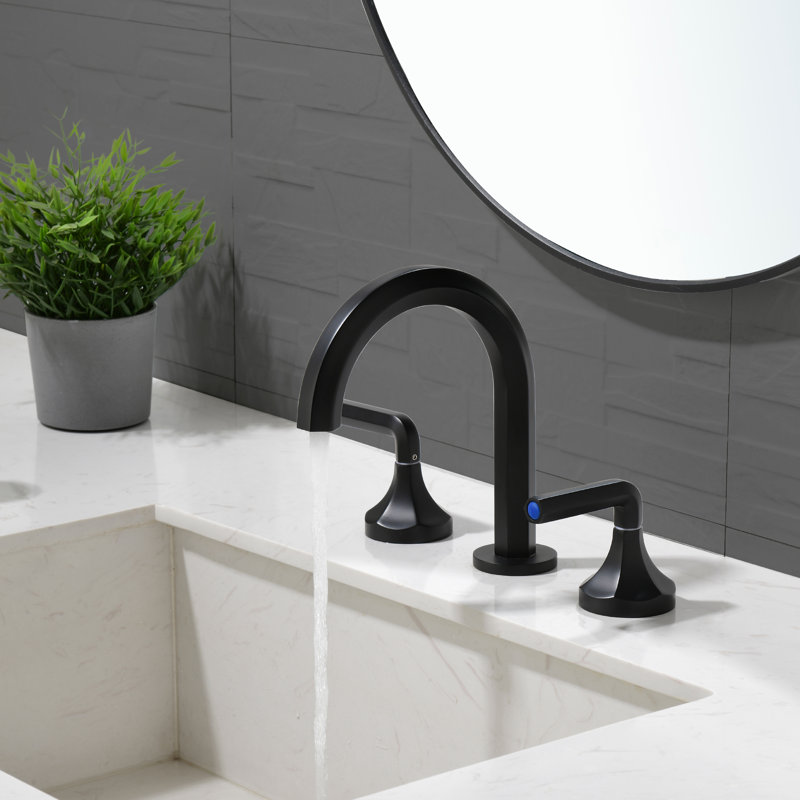 Widespread 2-handle Bathroom Faucet, Black