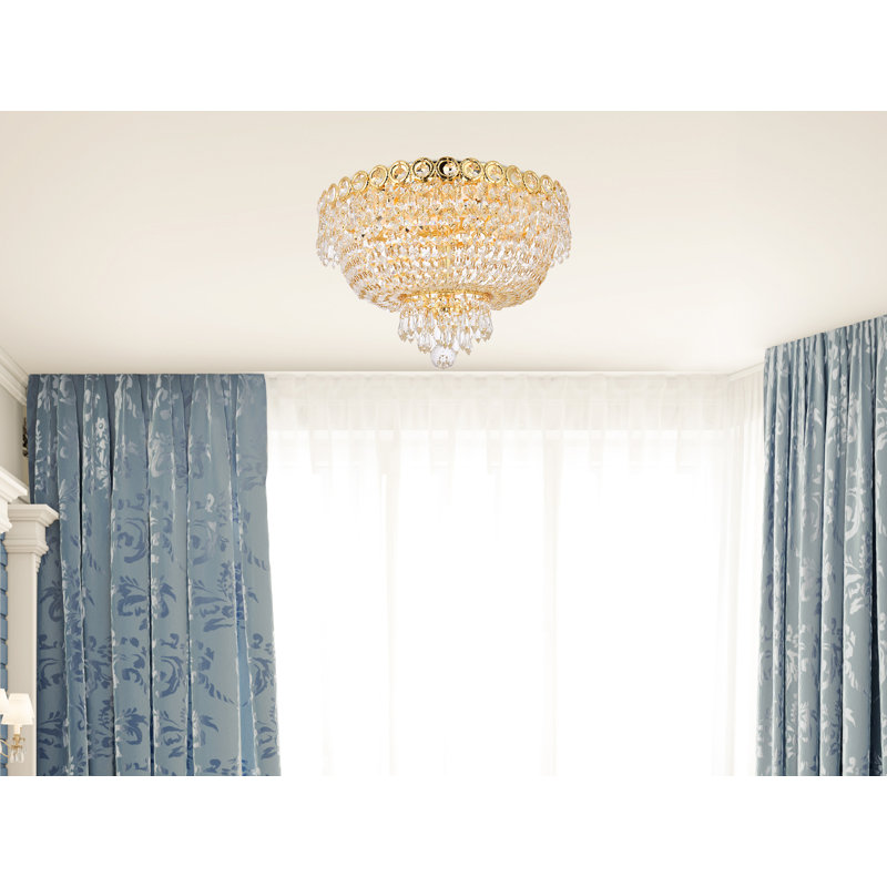 Stoltz Crystal Flush Mount, Gold