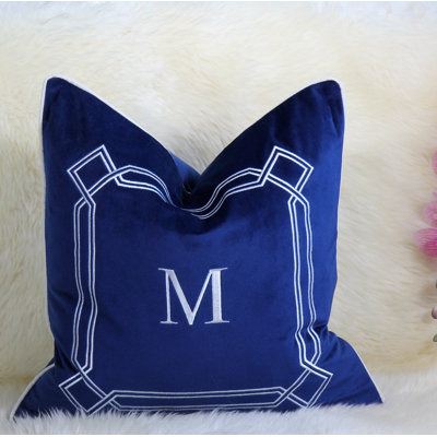 Embroidered Velvet Reversible Pillow Cover