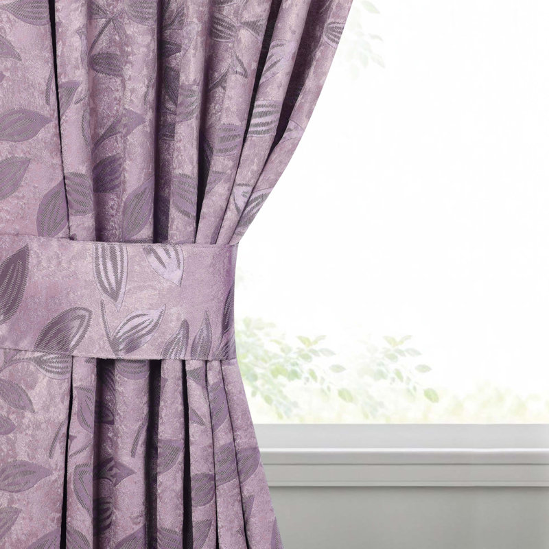 Finklea 100% Polyester Floral Room Darkening Grommet Curtain Panels, 52" W x 108" L, Charcoal