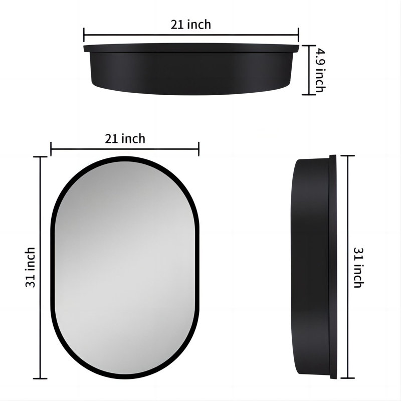 Armoire à pharmacie avec miroir Rutilia, H 31 po x l 21 po x P 5 po