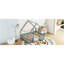 Lit double en bois en forme de maison avec clôture, garde-corps, gris-1092365641-1092365643