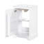 Meuble-lavabo blanc de 20 po avec lavabo, porte à fermeture douce, rangement, poignée noire, simple autoportant, moderne avec support de rangement, tablette réglable, finition peinte
