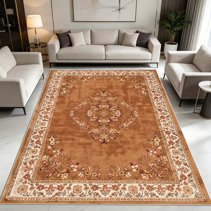 1PC Vintage Floral Medallion Persian Style area rugs for Living Room, Soft, All seasons, Easy-maintain, Washable Indoor mat, Farmhouse suitable for dining room, bedroom, entryway, kitchen, home office, patio, Home Decor, Outdoor Decor.