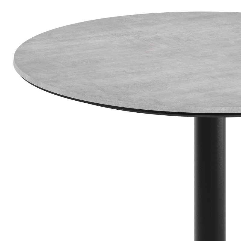 Plateau de table commercial à surface lisse avec base entrecroisée à hauteur de barre, H 42 po x L 36 po x l 36 po, Gris