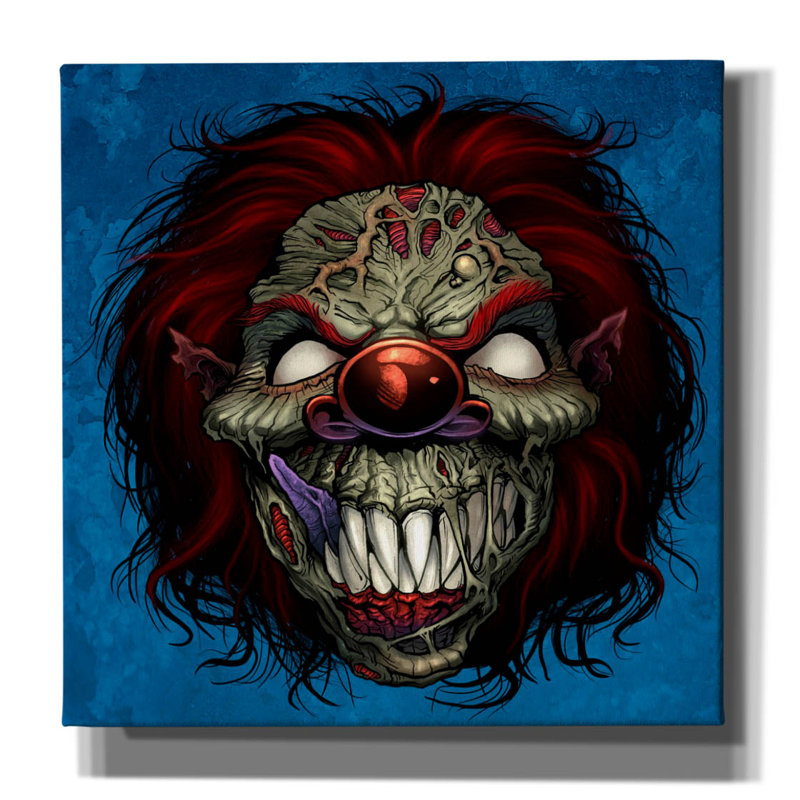 Nubble Evil Clown 1 sur impression sur toile, H 12 po x l 12 po x P 0,75 po