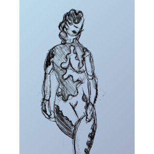 HER Line Art Modern Design by Madison McElroy - Print