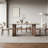 Mid-Century Rectangular Wood & Stone Table-125054387-125054391