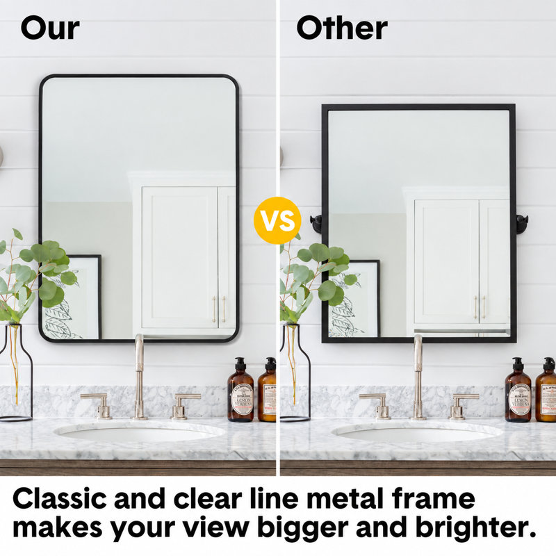 Rectangle Wall Makeup / Shaving Mirror