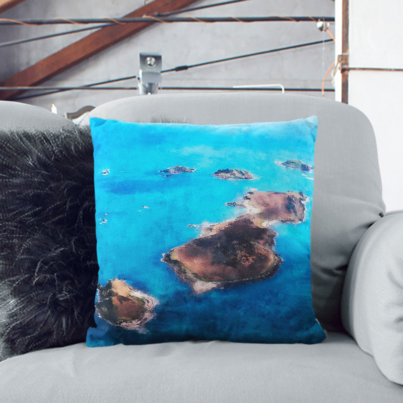 The Isles Of Sicilly Square Throw Cushion, 40cm H x 40cm W x 15cm D, Black