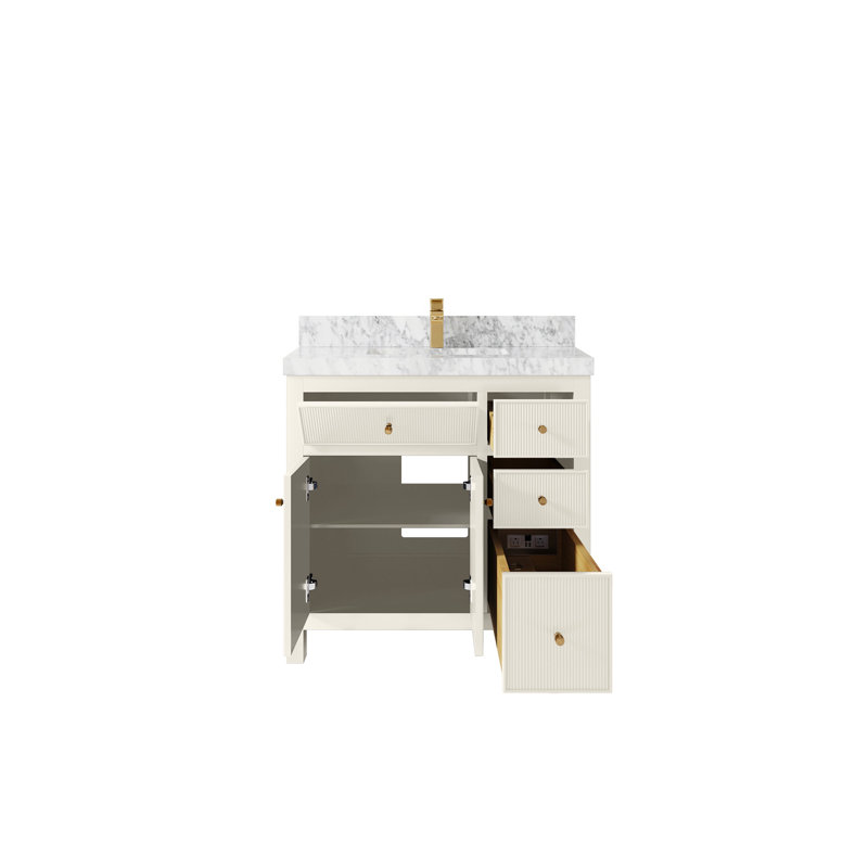 Sonoma 36 po X P 22 po Meuble-lavabo central en albâtre Marbre de Carrare