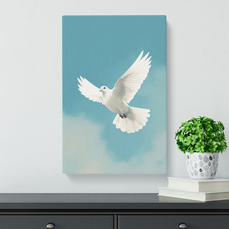 Dove Bird Minimalism No.2 - Wrapped Canvas, 76cm H x 50cm W x 3cm D