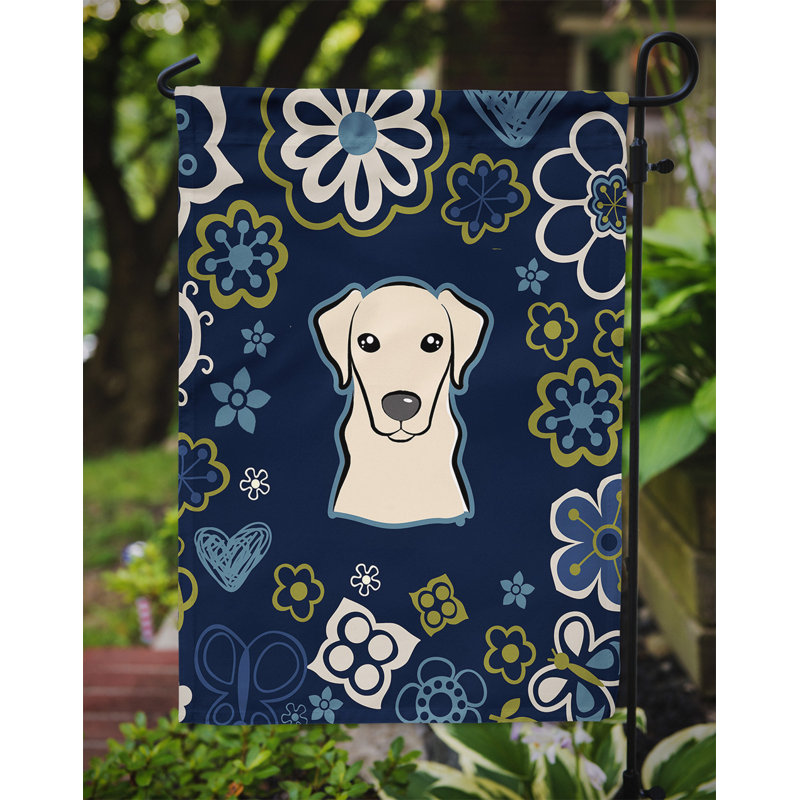 Terrier en fleurs à 2 côtés en polyester 15 x 11,5 po drapeau de jardin, Labrador (brun)