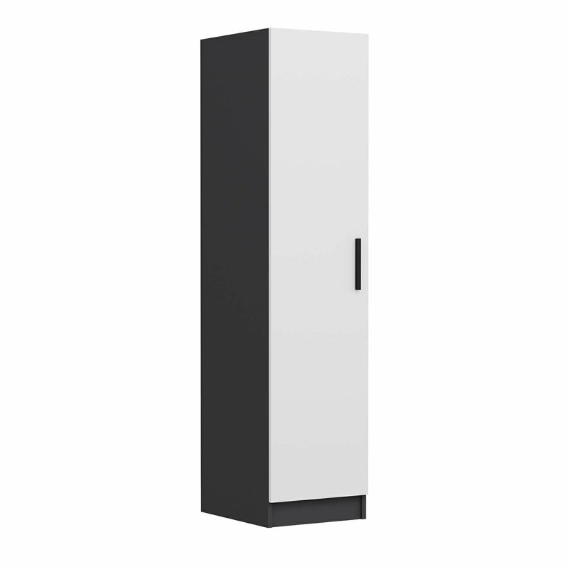 Elina Manufactured Wood Wardrobe, 190cm H x 45cm W x 52cm D, Black./White