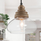 Luminaire suspendu en forme de dôme à 1 lumière avec verre transparent Marcus