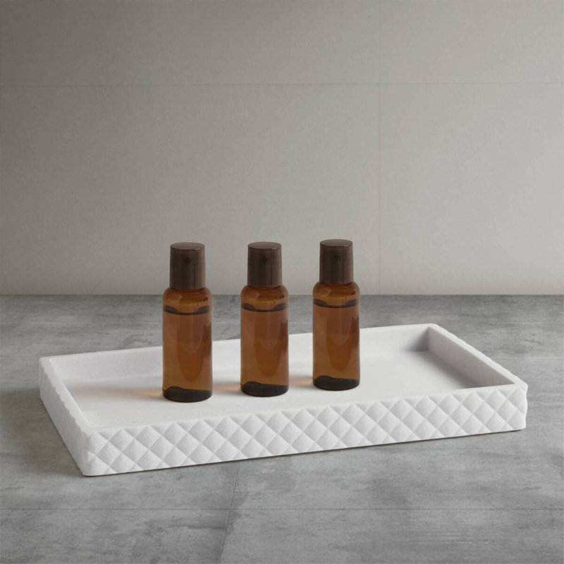 Luxury Bath Accessory Set with Diamond Embossed Design