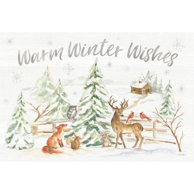 Winter Wonderland I - peinture sur toile tendue, H 32 po x l 48 po