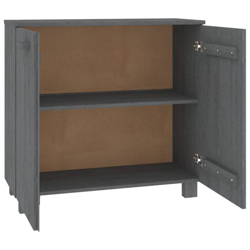Hamar Sideboard Buffet Cabinet for Living Room Kitchen HAMAR Solid Wood Pine, Dark Gray