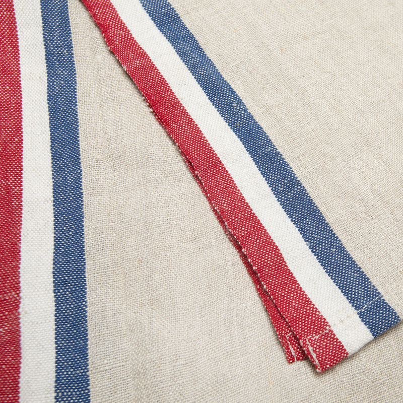 Camryn Stripe Tea Towel Kitchen Towel, Natural/Red/Natural/Blue