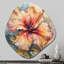 Hibiscus orange gris II - art asymétrique en métal, reproduction de sculpture murale en métal de forme unique-110503153