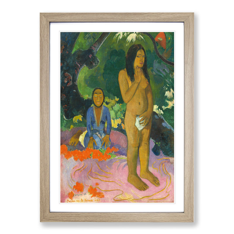 Words of the Devil by Paul Gauguin - Picture Frame Painting, 65cm H x 48cm W x 2cm D, Oak Framed
