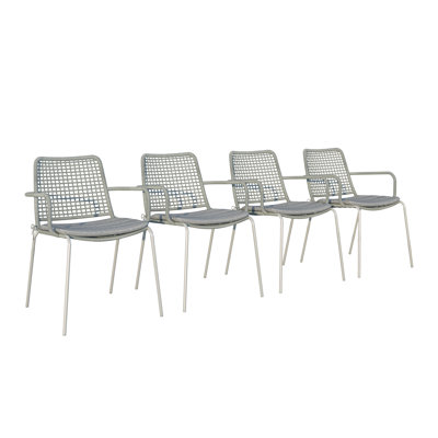 Alyisa Patio Dining Gray Chairs (Set Of 4), Gray Cushions by Lark Manor