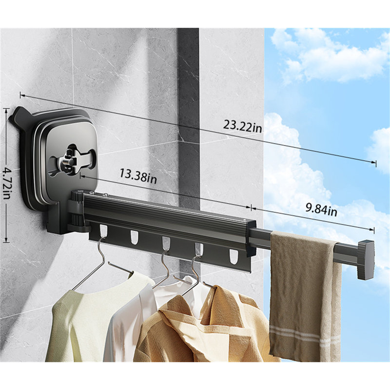 Suction Cup Invisible Folding Clothes Rack