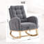  Chaise berçante de chambre de bébé avec repose-pieds rabattable, chaise berçante en tissu à haut dossier en peluche avec poche latérale, chaise longue d'appoint en bois d'hévéa, gris foncé-1359605042