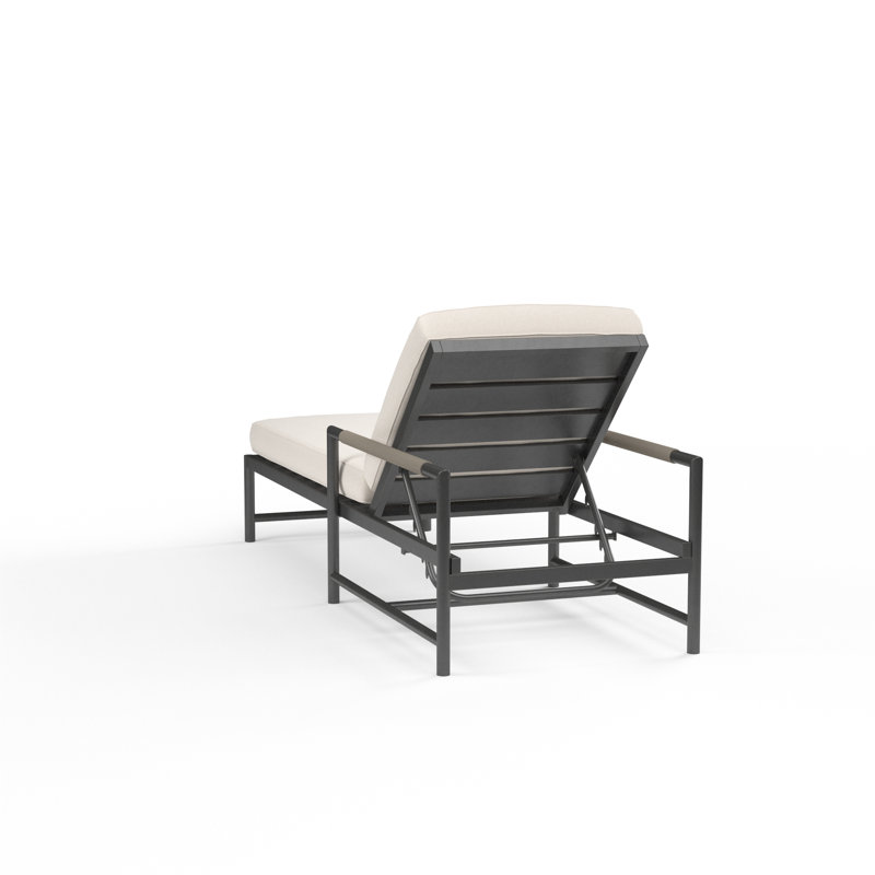 Pietra Outdoor Chaise Lounge, Echo Ash Sunbrella®