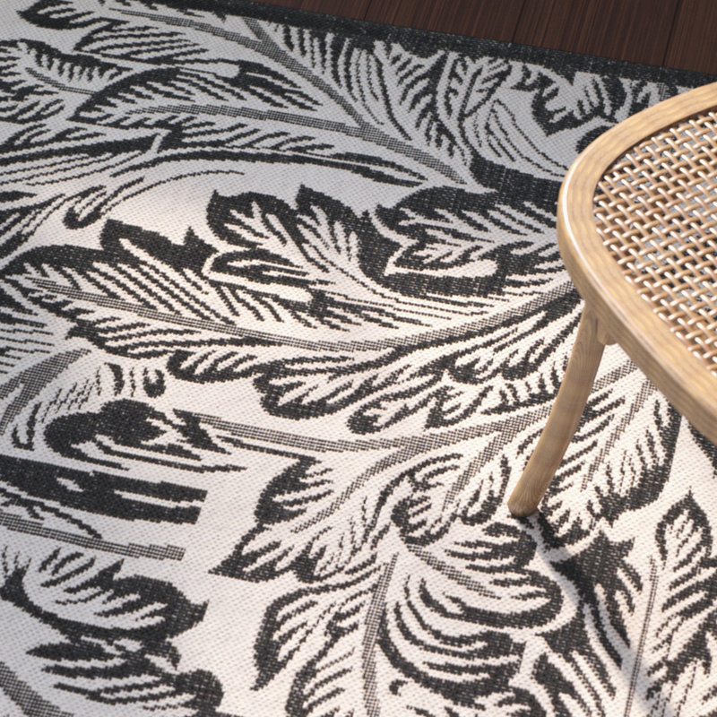 Tapis d'intérieur / extérieur floral Clapperton Performance, Rectangle 2 pi 7 po x 5 pi
