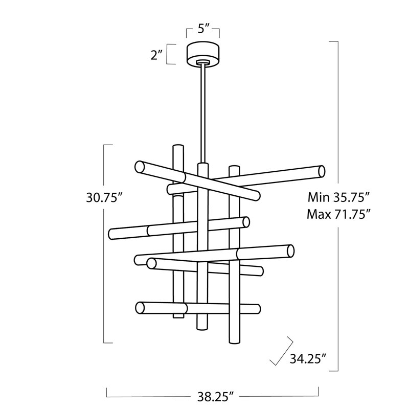 Cass Chandelier, Natural Brass