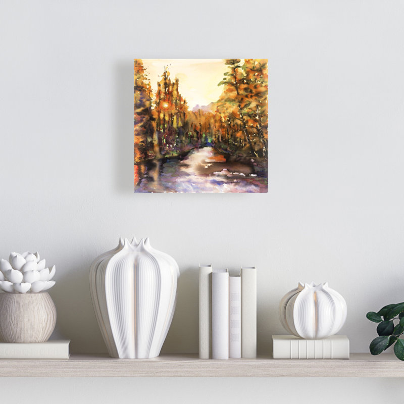 Toile jaune Merced River | Décor de chambre à coucher, H 8 po x l 8 po