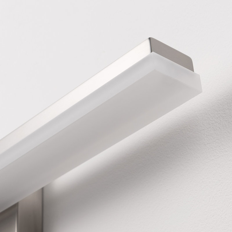 Barre d'éclairage de salle de bain 1 lumière DEL Alfonza, Nickel brossé, Blanc chaud 3 000 K, L 36,61 po