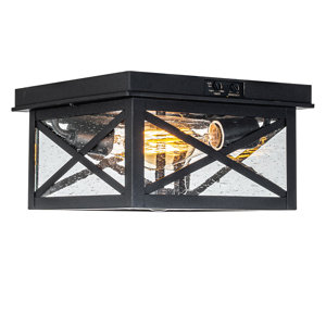 Black Outdoor Flush Mount black 10x10 inch 